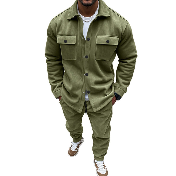 Casual shirt and pants set for men in soft material with practical pockets Lune London