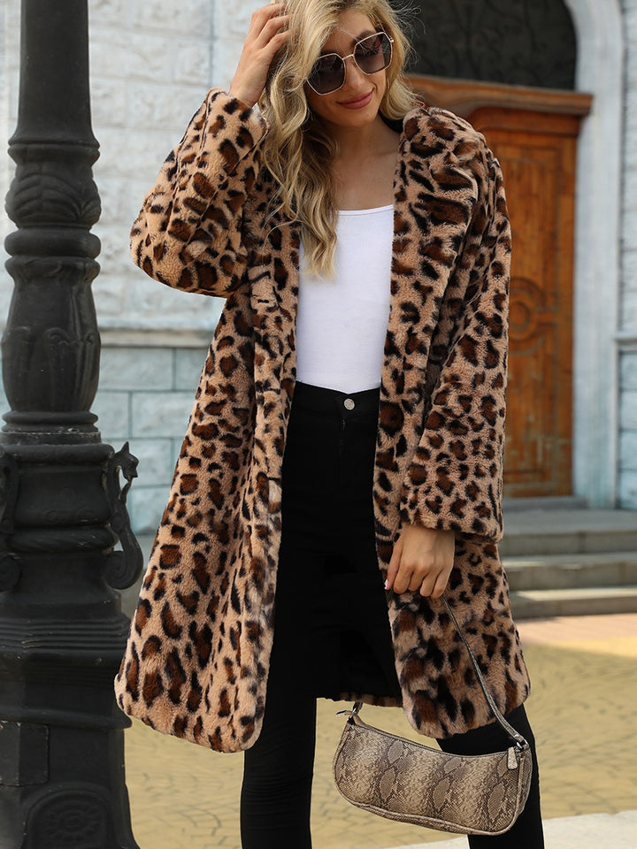 Ladies elegant leopard fur coat Lune London