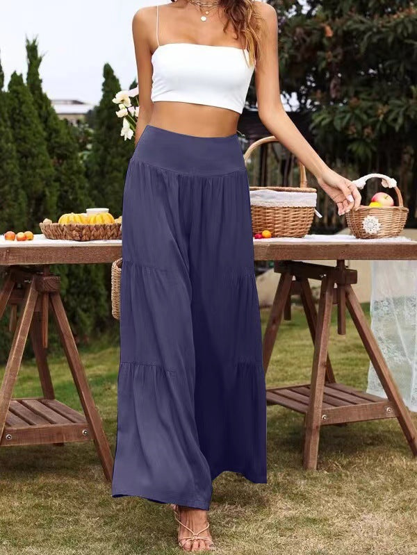 Loose summer pants for women with elastic waistband and fluid cut Lune London