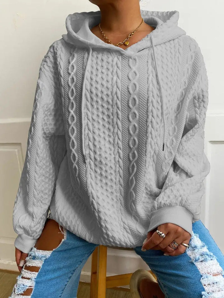 Ladies comfortable hoodie with chic and stylish textured knit design