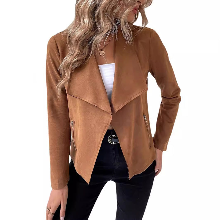 Ladies Chic Trendy Suede Jacket