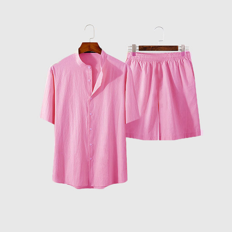 Men's casual short sleeve shirt and shorts set Lune London