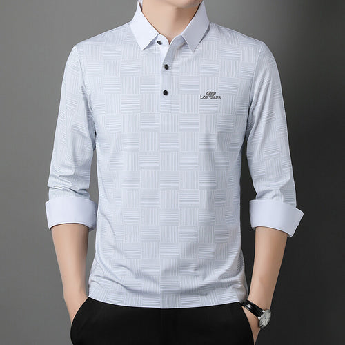 Long sleeve polo shirt for men with textured design Amarae