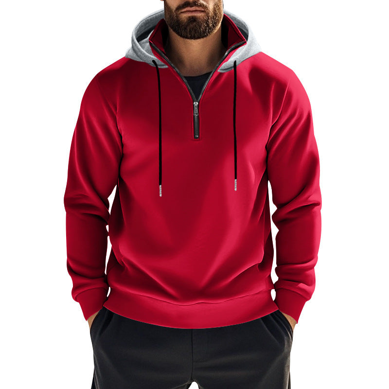 Men's sporty hoodie with modern zipper and kangaroo pocket Lune London