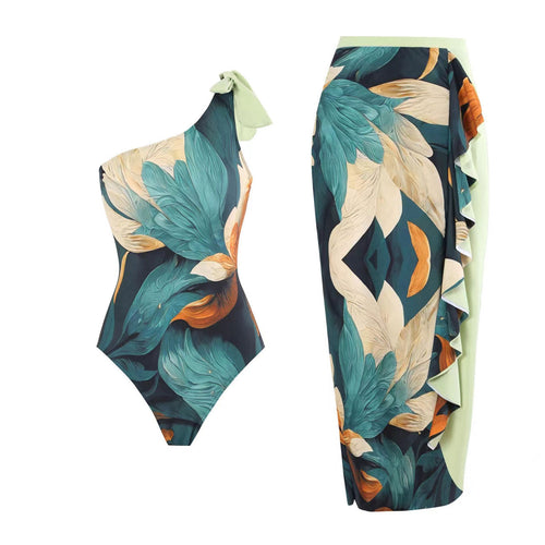 Amarae | Women's Swimsuit Set with Elegant Asymmetrical Design and Playful Skirt Detail