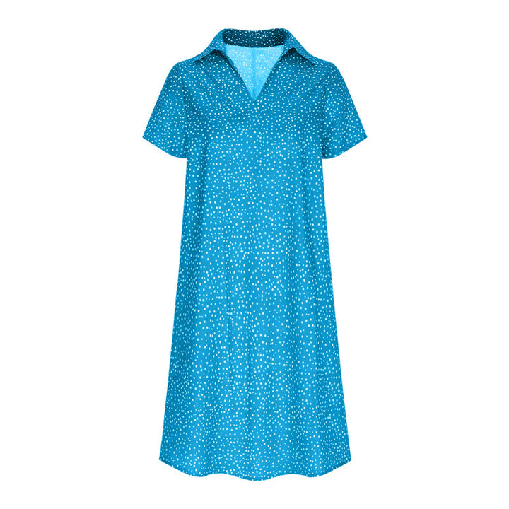 Shirt dress for ladies with polo collar and lightweight breathable fabric Lune London