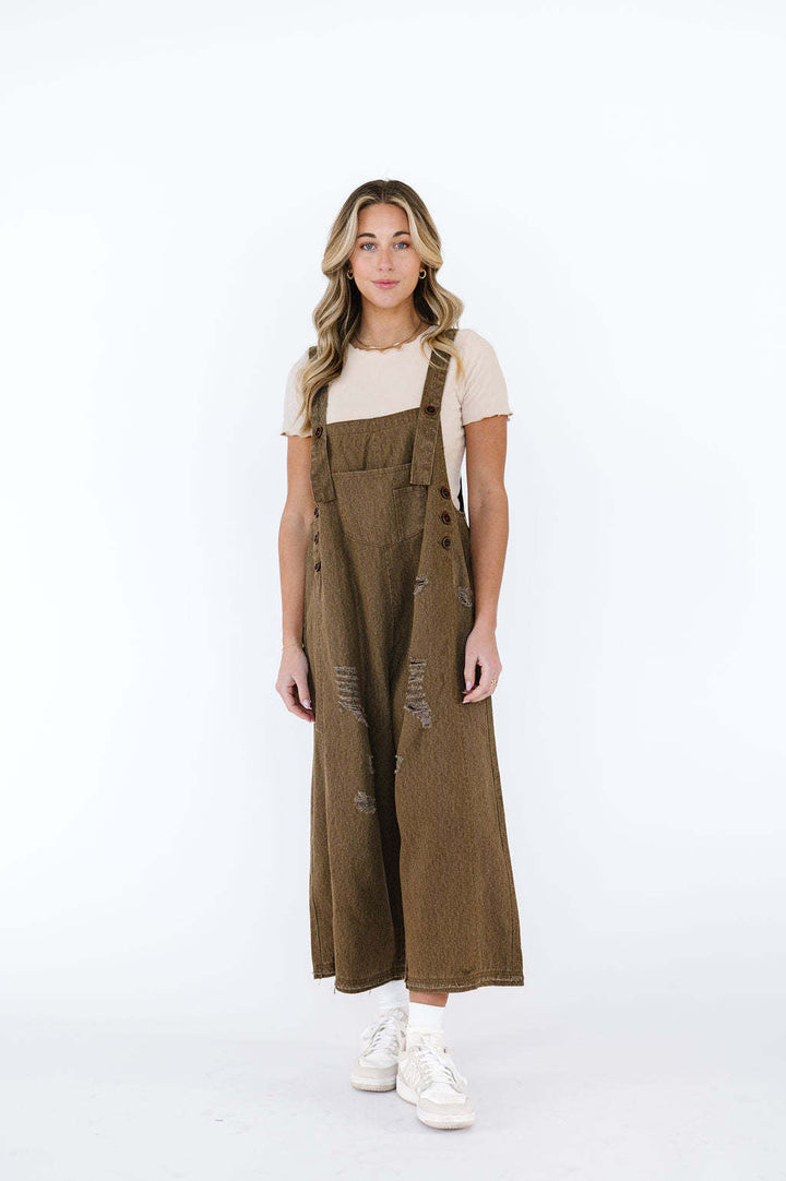 Women's Overalls with Fashionable Destroyed Details and Wide Fit Lune London