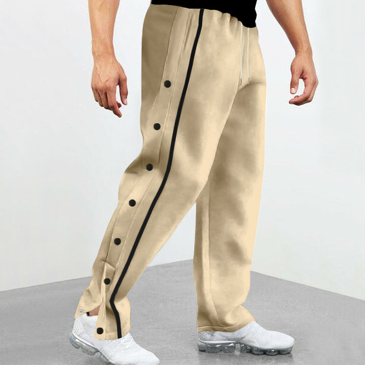Sport leisure pants for men with side print and three snap buttons Lune London