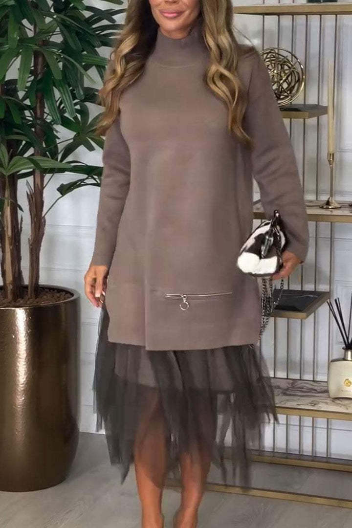 Robe hoodie pour femmes avec garniture en tulle Chic & Stil