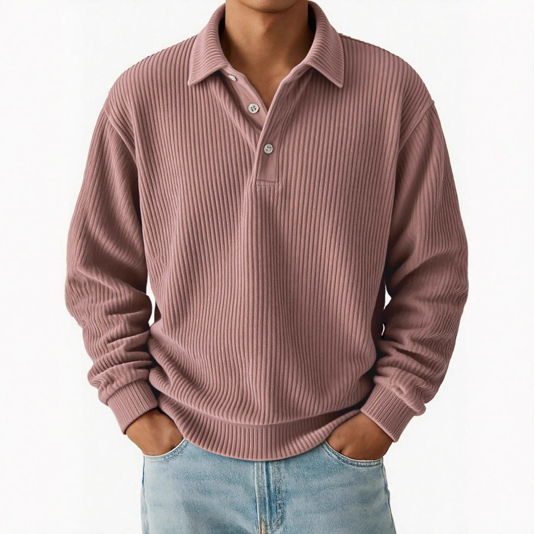 Men's polo with ribbed texture and classic collar Lune London