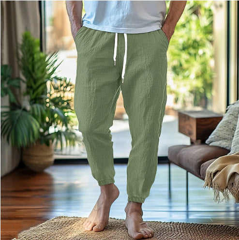 Casual pants for men with individually adjustable waist and ventilation inserts on the sides Lune London