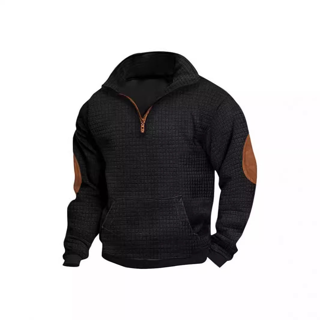 Men's sporty sweater with zipper and elastic cuffs Lune London