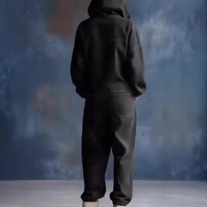 Combinaison en denim décontractée pour femmes avec capuche et poches pratiques Chic & Stil