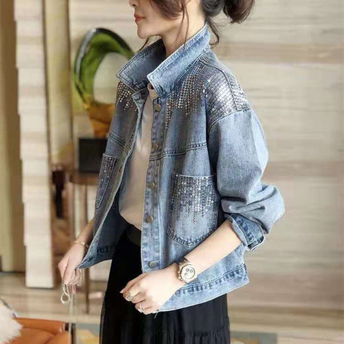 Women’s denim jacket with sequin embellishments Amarae