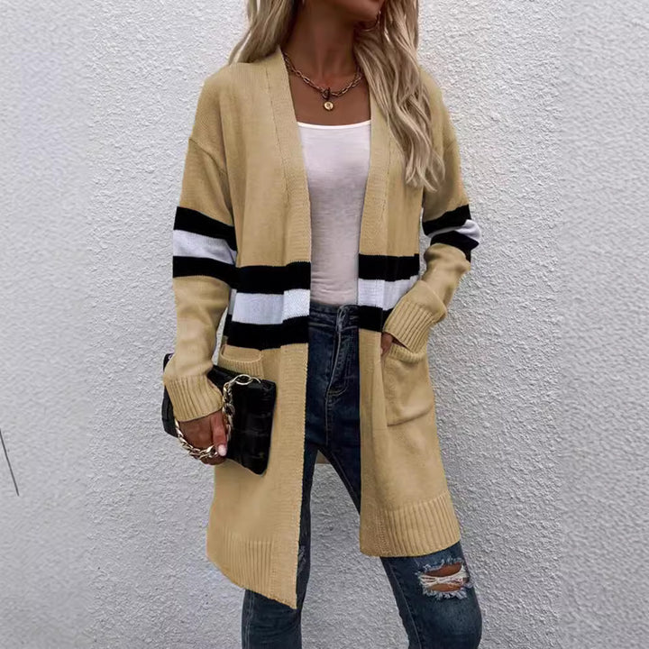 Knit jacket for women with modern stripes Lune London
