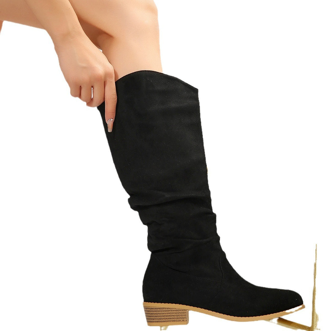 Knee-high women's boots with stylish design and comfortable block heel Lune London