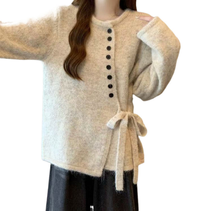 Cardigan pour femmes avec lien sur le côté et détails de boutons Chic & Stil