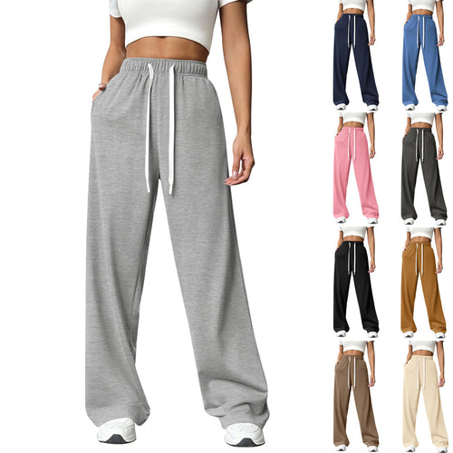 Women Comfortable Loose-Fitting Leisure Pants with Elastic Waist Chic & Stil