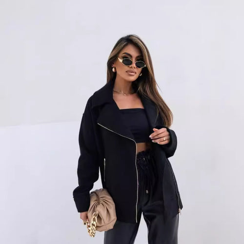 Ladies Elegant Oversized Wool Jacket Amarae