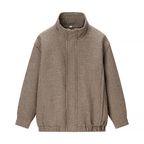 Veste de transition pour femmes en tartan classique avec col montant haut Chic & Stil