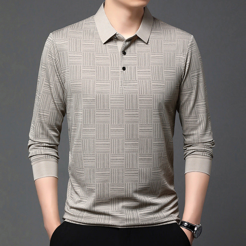 Men's polo shirt with a modern geometric pattern and a breathable structure Lune London