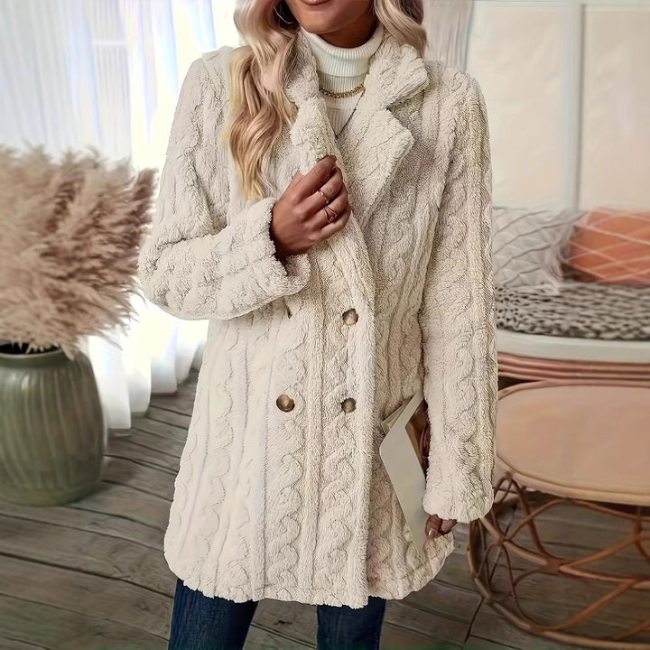 Ladies Cozy Teddy Jacket with Textured Design Amarae