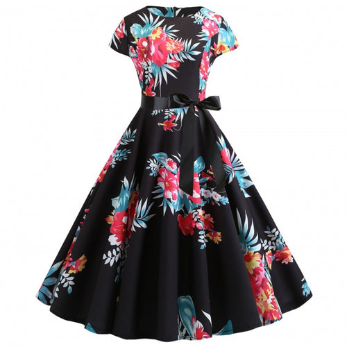 Robe midi femme avec design floral et coupe ajustée Chic & Stil