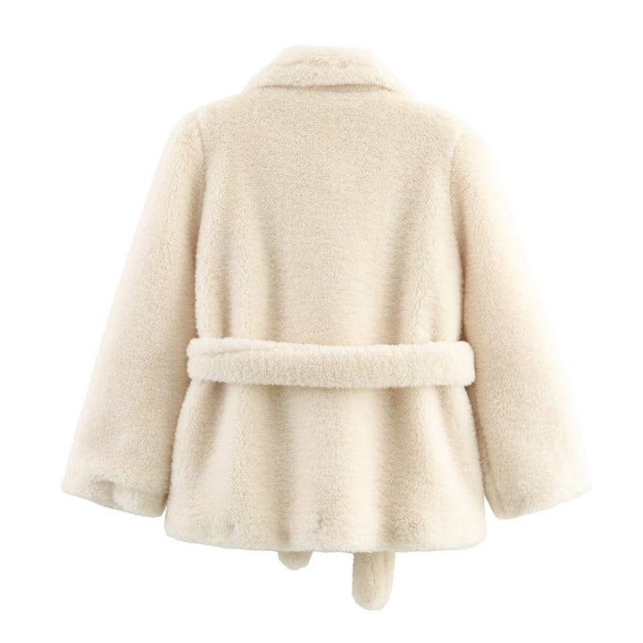 Women's Teddy Fur Jacket with Belt and Soft Lining Lune London