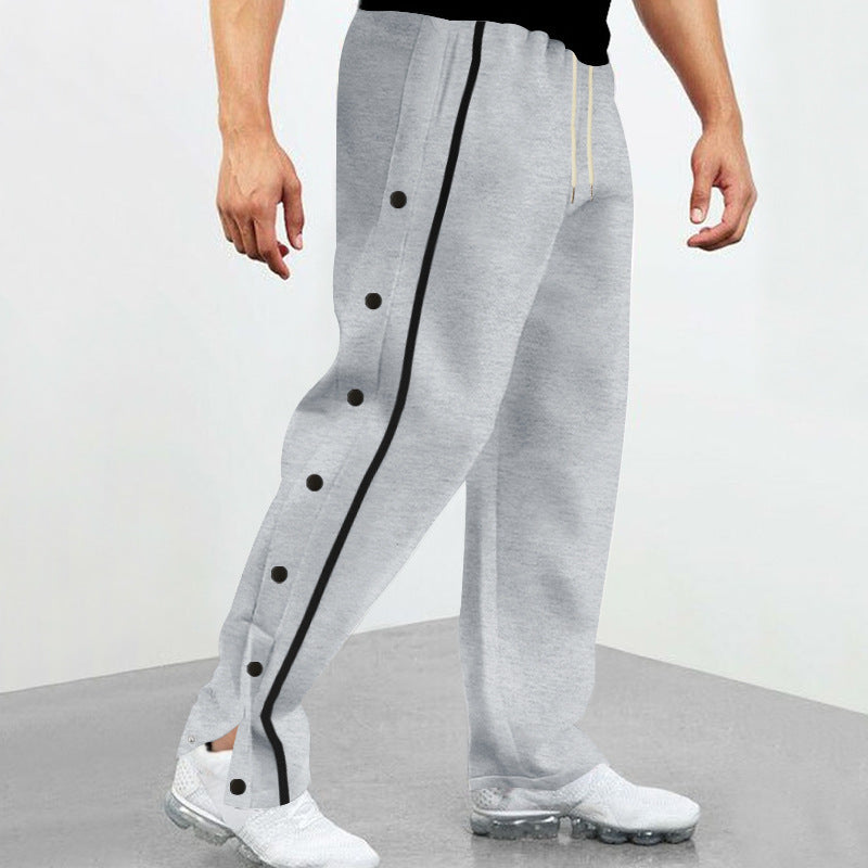 Lune London men's sporty jogger pants with snap button detail