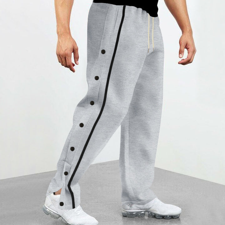 Lune London men's sporty jogger pants with snap button detail