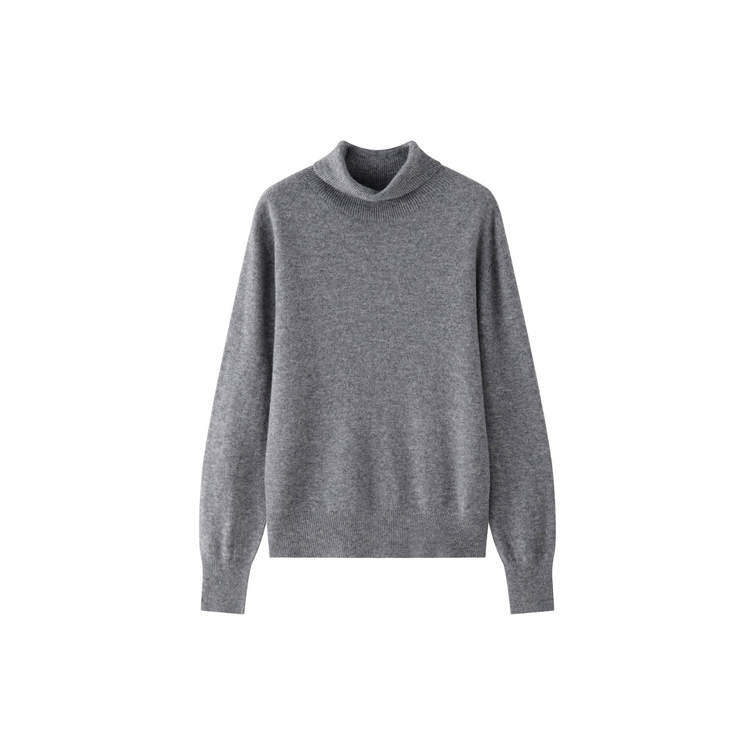 Women's Fine Cashmere-Style Rollneck Sweater with Relaxed Fit and Ribbed Cuffs Amarae