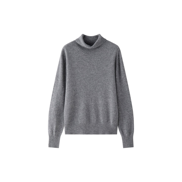 Women's Fine Cashmere-Style Rollneck Sweater with Relaxed Fit and Ribbed Cuffs Amarae