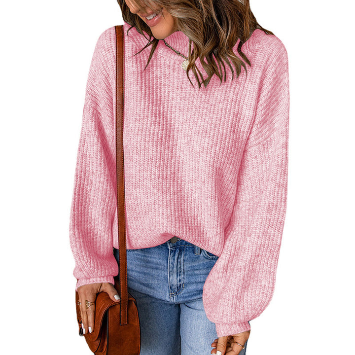 Oversized sweater for women with textured pattern and high collar Lune London