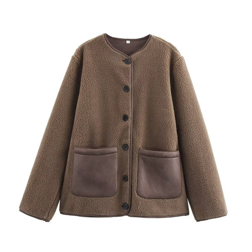 Veste en polaire pour femmes avec poches pratiques et détails boutonnés Chic & Stil