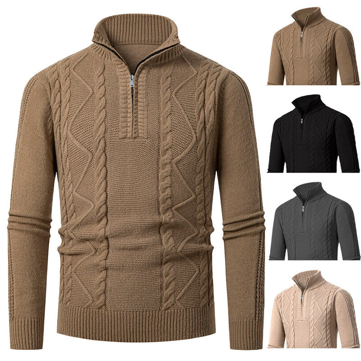Knitted sweater for men with high collar Lune London