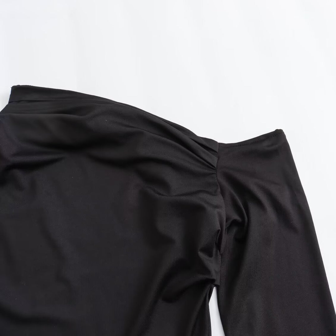 Women's Asymmetric One-Shoulder Maxi Dress with Long Sleeve Amarae