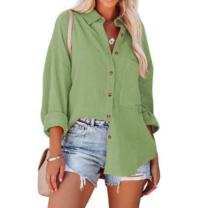 Chiffon shirt for women with wide sleeves and a practical chest pocket Lune London