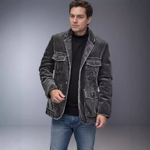 Lightweight corduroy jacket for men with practical pockets and modern design Amarae