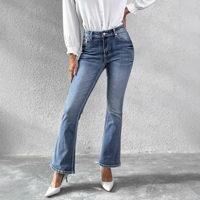 Women's slim bootcut jeans with a slight flare and sculpting stretch waistband Amarae