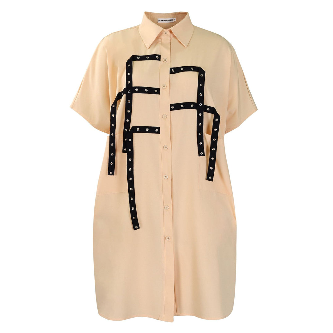 Oversized blouse for women with trendy details and contrasting straps Lune London