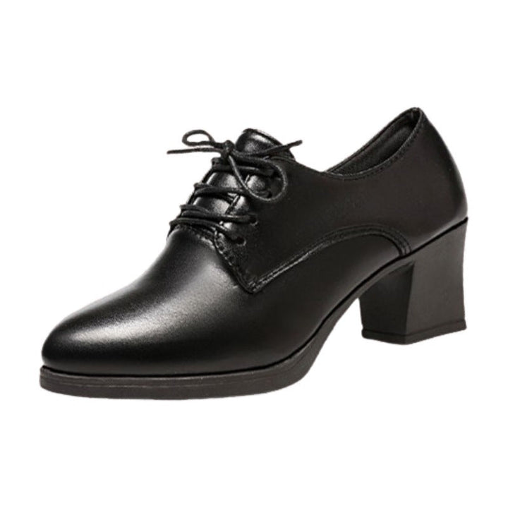 Women's Elegant Lace-Up Shoes with Comfortable Block Heel and Classic Cut Lune London