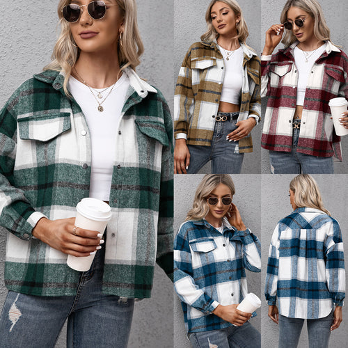 Plaid overshirt for women casual fit Amarae