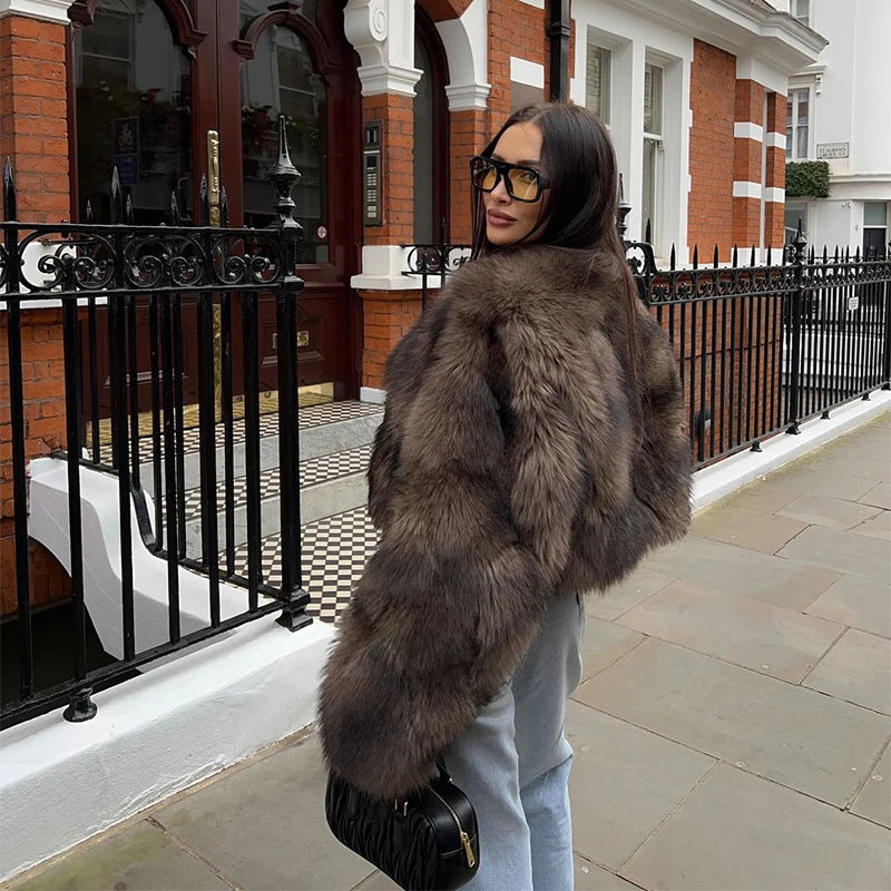 Ladies Fur Jacket with Long, Soft Sleeves Amarae