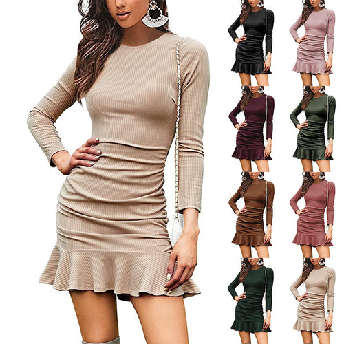 Chic Women's Mini Dress with Ruffled Hem