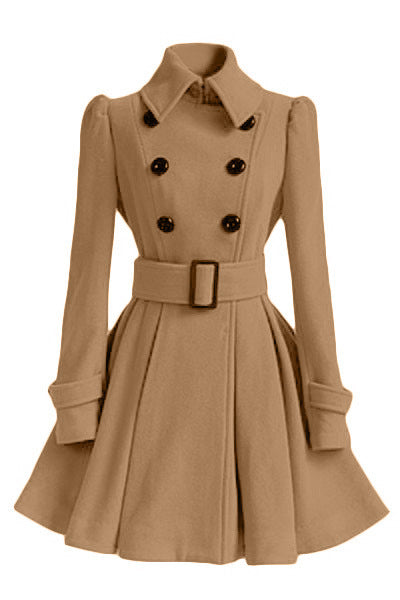 Modern trench coat for women with a fitted cut and button lining