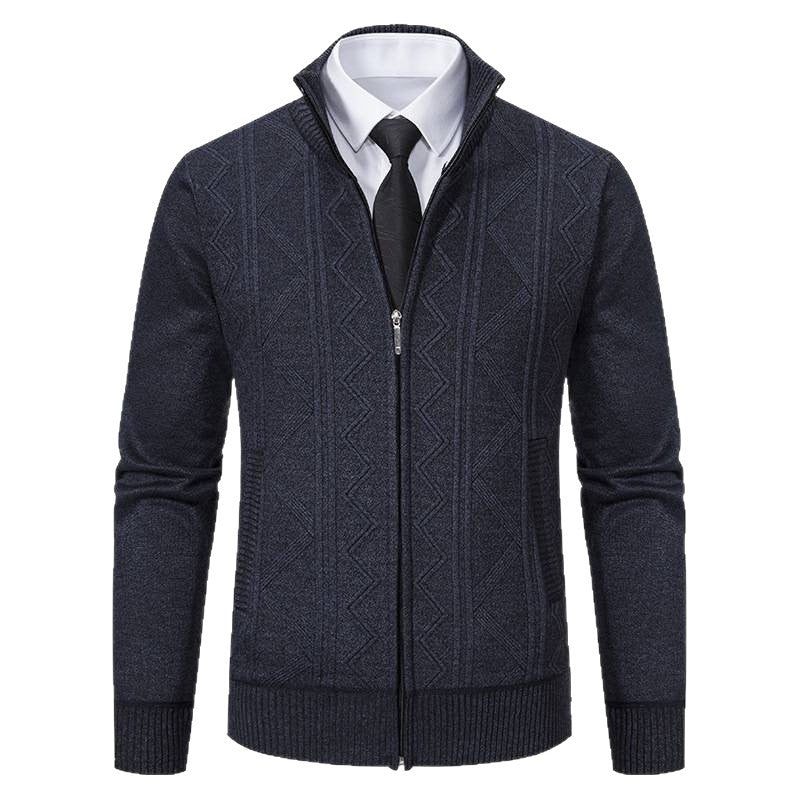 Men's vest with a modern twisted pattern and a high collar Lune London