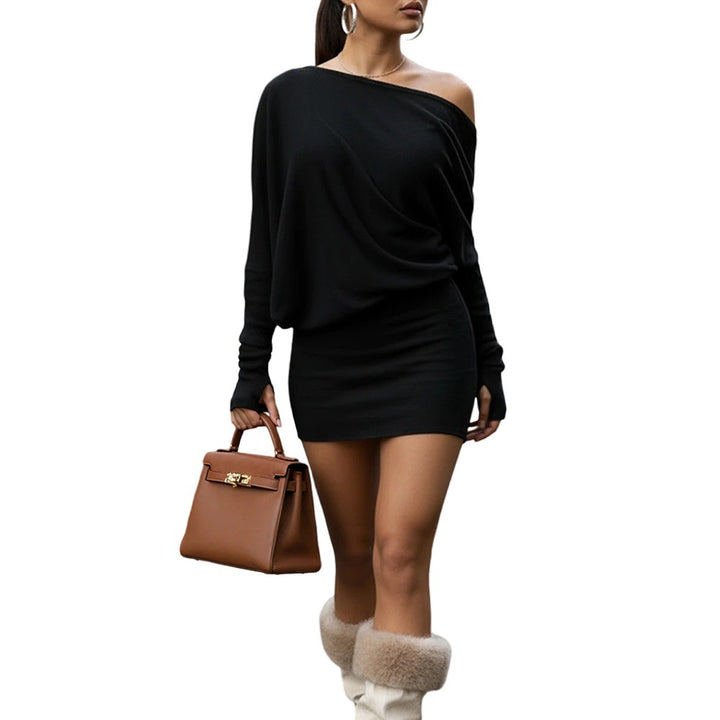Robe mini décontractée à une épaule pour femmes avec coupe fluide Chic & Stil