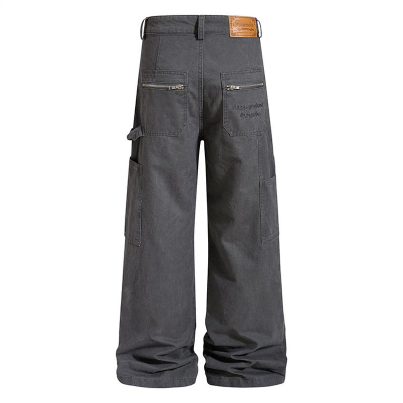Women's Wide Cargo Palazzo Pants with Utility Pockets, High Waist and Casual Culotte Cut Amarae