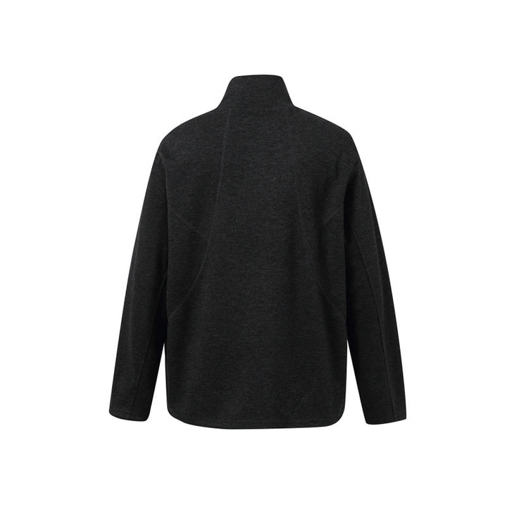Unisex Boxy Fine Knit Pullover with Short Polo Collar and Straight Hem Amarae