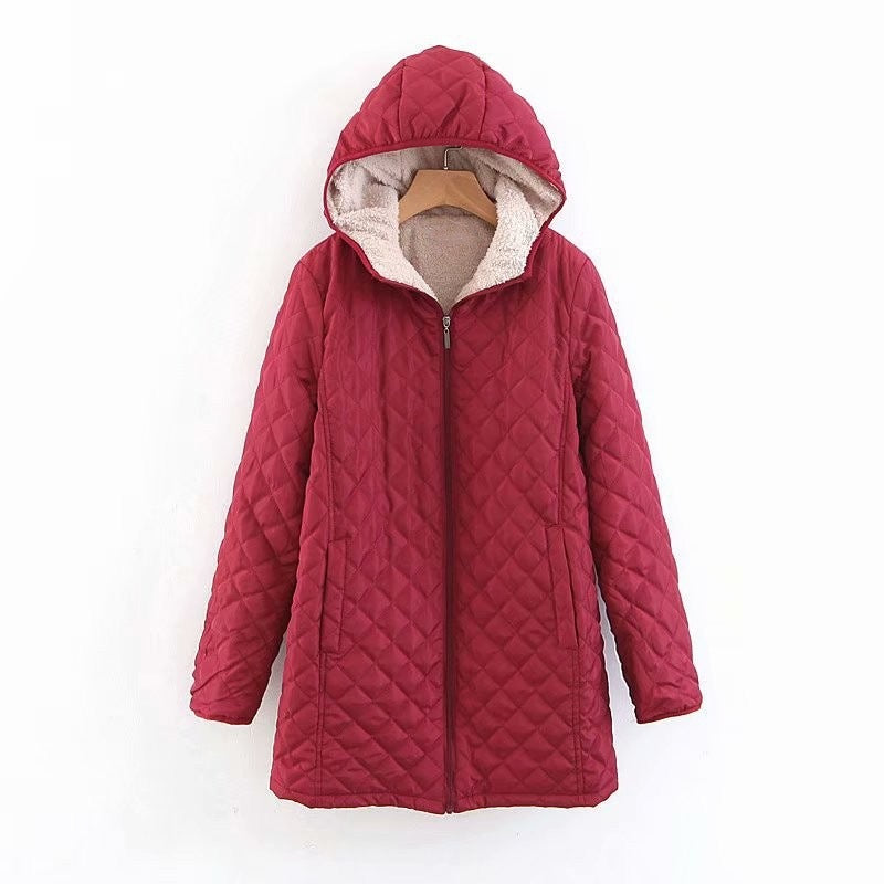 Lune Londonl Women's Quilted Winter Jacket with Lined Hood
